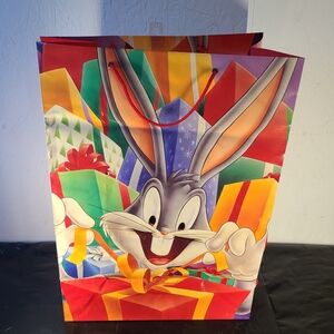 Vintage 1997 Cleo Looney Tunes Bugs Bunny Christmas Gift Bag Large